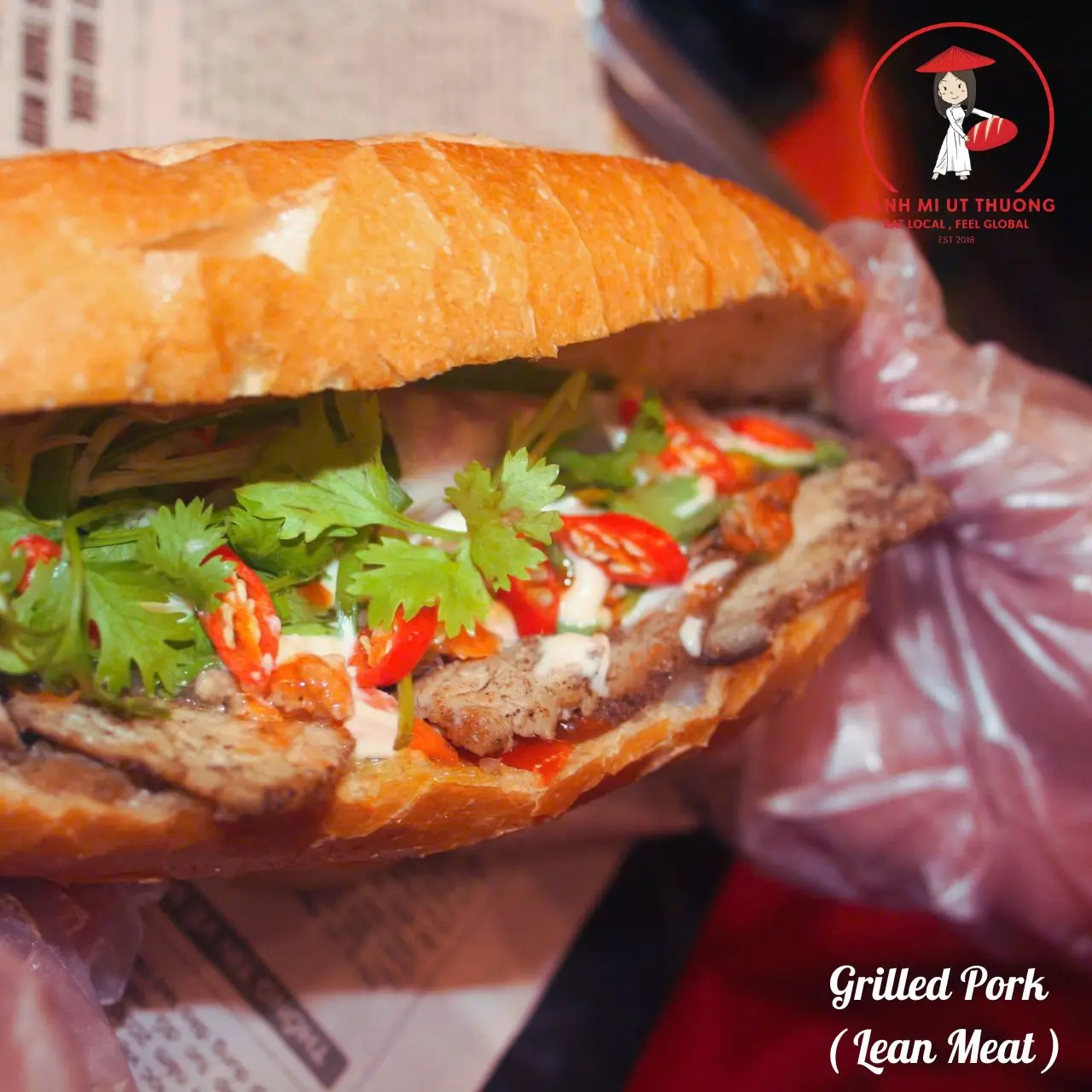 Bánh mì heo nướng Không mỡ – Grilled Pork ( Lean Meat )